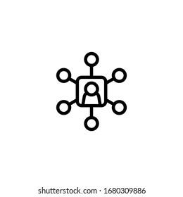 Affiliate icon vector in linear, outline icon isolated on white background