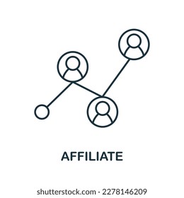 Affiliate line icon. Colored element sign from marketing collection. Flat Affiliate outline icon sign for web design, infographics and more.