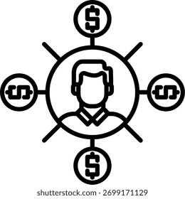 Afiliada Line Vector Icon Design