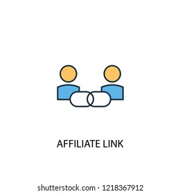 Affiliate Link concept 2 colored line icon. Simple yellow and blue element illustration. Affiliate Link concept outline symbol design