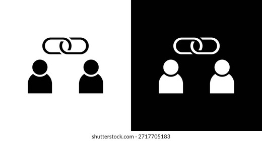 Affiliate link icon black flat pictogram. For graphic and web design.