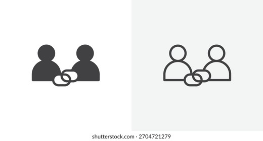 Icono de Enlace Afiliada. colección de línea de trazo editable y estilos planos sólidos.