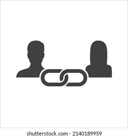 Affiliate link icon on a white background. Affiliate link concept symbol design.