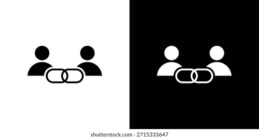 Affiliate link icon Set collection. Vector silhouette.
