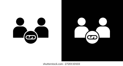 Affiliate link icon simple flat graphic illustrations. Black and white silhouette vector