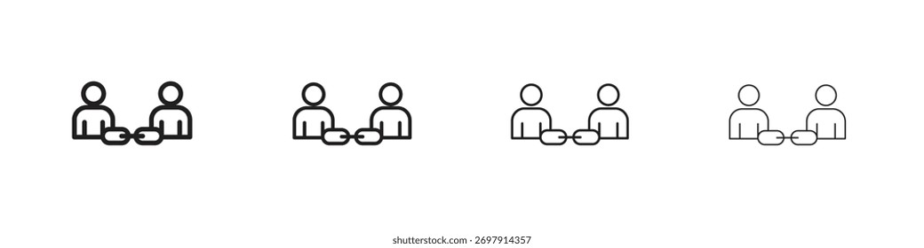 Affiliate link icon. Thin, Light Regular And Bold style design isolated on white background