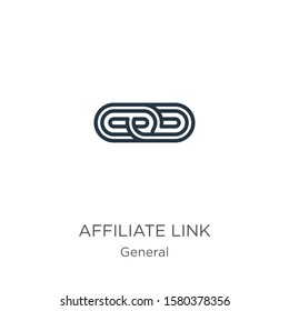 Affiliate link icon. Thin linear affiliate link outline icon isolated on white background from general collection. Line vector sign, symbol for web and mobile