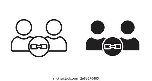 Affiliate link icon in thin stroke and flat style.