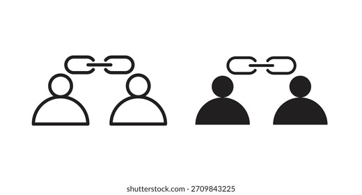 Ilustração do vetor do ícone de link de afiliada. Design plano. Símbolos de vetor de design gráfico.