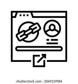 affiliate link line icon vector. affiliate link sign. isolated contour symbol black illustration