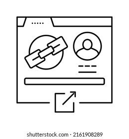 affiliate link line icon vector. affiliate link sign. isolated contour symbol black illustration