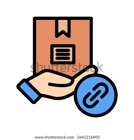 Affiliate Link outline color, mini illustration icon. use for modern concept, print, UI, UX kit, web and app development. Vector related to product offering, marketing, business.

