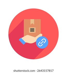 Afiliada Enlace color redondeado, mini icono de ilustración. uso para concepto moderno, impresión, interfaz de usuario, kit de UX, Web y desarrollo de App. Vector relacionado con la oferta de productos, marketing, negocios.