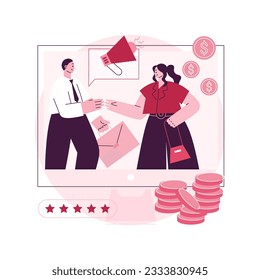 Affiliate marketing abstract concept vector illustration. Target affiliate program, digital marketing tool, internet promotion strategy, online sales management, partner website abstract metaphor.