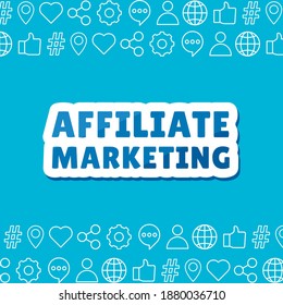 Concepto de antecedentes de marketing de afiliados. Ilustración de vectores adecuada para muchos fines