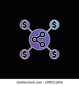 Affiliate Marketing blue gradient vector icon