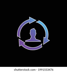 Affiliate Marketing blue gradient vector icon