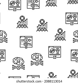 Affiliate Marketing And Commerce Vector Seamless Pattern Thin Line Illustration