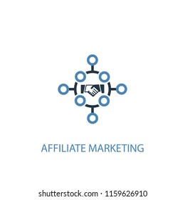 Affiliate marketing concept 2 colored icon. Simple blue element illustration. Affiliate marketing concept symbol design from Digital marketing set. Can be used for web and mobile UI/UX