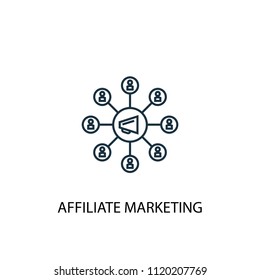 affiliate marketing concept line icon. Simple element illustration. affiliate marketing concept outline symbol design from online business set. Can be used for web and mobile UI/UX