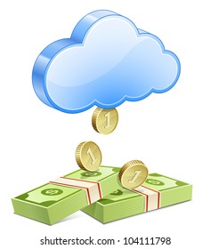 Affiliate marketing concept. Making money from the cloud