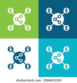 Affiliate Marketing Flat four color minimal icon set