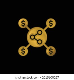 Affiliate Marketing gold plated metalic icon or logo vector