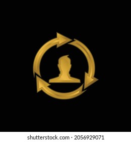 Affiliate Marketing gold plated metalic icon or logo vector