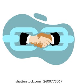 Affiliate Marketing A handshake with a link icon