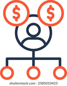Affiliate Marketing Icon Color Line Vector Illustration