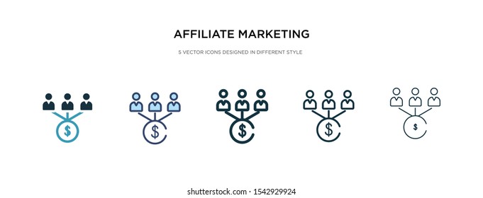 affiliate marketing icon in different style vector illustration. two color and black affiliate marketing vector icons designed in filled, outline, line and stroke style can be used for web,