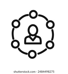 Affiliate marketing icon linear vector graphics sign