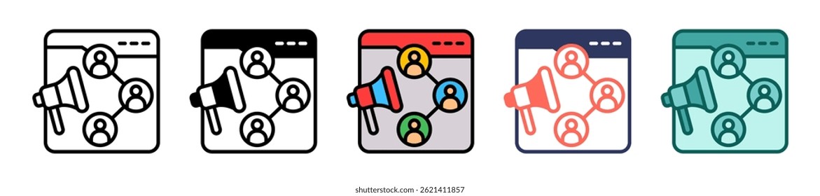 Affiliate Marketing Icon Multiple Vector Illustration