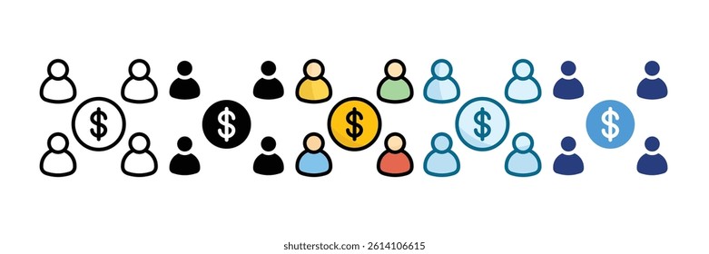 Affiliate Marketing Icon Set Multiple Style Collection