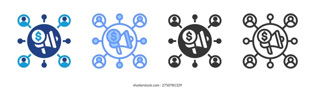Affiliate Marketing icon set multiple style collection