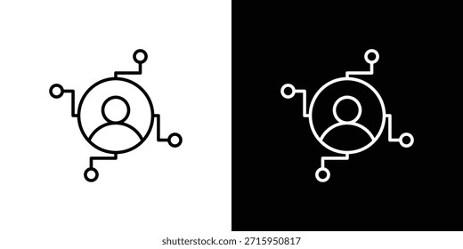 Icono de marketing Afiliada. Símbolo plano simple. Ilustración de pictograma de contorno negro perfecto