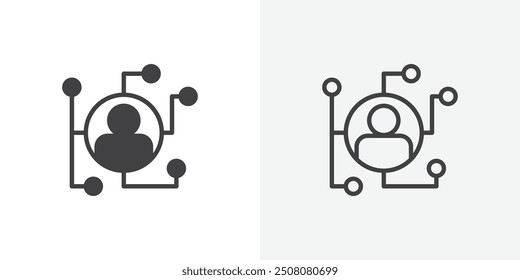 Affiliate marketing icon in solid and outlined style