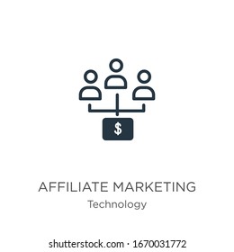 Affiliate marketing icon vector. Trendy flat affiliate marketing icon from technology collection isolated on white background. Vector illustration can be used for web and mobile graphic design, logo, 