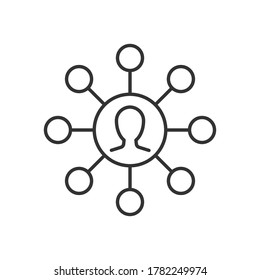Affiliate marketing line icon on white background