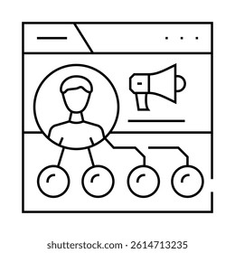 affiliate marketing line icon vector. affiliate marketing sign. isolated contour symbol black illustration