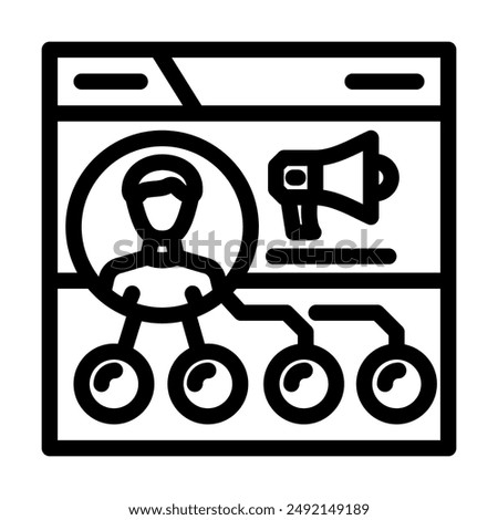 affiliate marketing line icon vector. affiliate marketing sign. isolated contour symbol black illustration