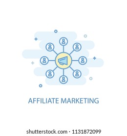 affiliate marketing line trendy icon. Simple line, colored illustration. affiliate marketing symbol flat design from Online business set. Can be used for UI/UX