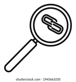 Affiliate marketing magnifier icon. Outline Affiliate marketing magnifier vector icon for web design isolated on white background