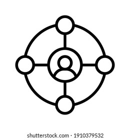 Partner, Marketing, Netzwerk-Symbol Vektorbild. Kann auch für Seo und Web verwendet werden. Geeignet für den Einsatz in Web-Apps, mobilen Apps und Printmedien.