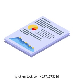 Affiliate marketing paper icon. Isometric of affiliate marketing paper vector icon for web design isolated on white background