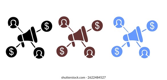 Affiliate Marketing solid icons collection.Containing Marketing, SEO, Success, Management, Business, Customer, Social Media