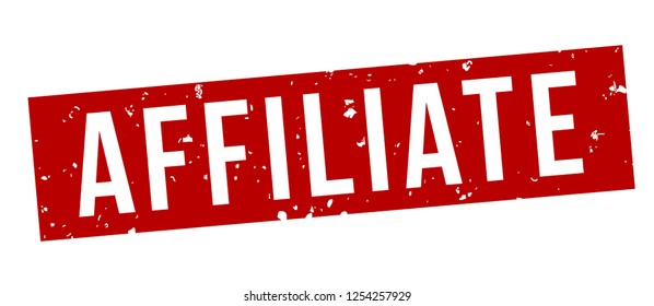 affiliate marketing square red grunge stamp