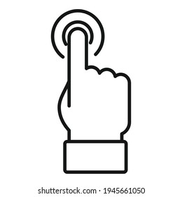 Affiliate Marketing Start Button Symbol. Outline Affiliate Marketing Start-Taste Vektorsymbol für Web-Design einzeln auf weißem Hintergrund