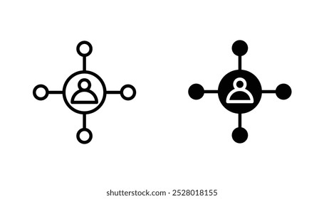 Affiliate marketing vector icon set in black and white color.