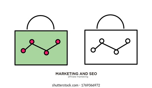 Affiliate marketing vector illustration lineal color and filled design